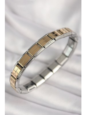 316L Çelik Mix Renk Yazılı Nomination Model Kadın Bileklik