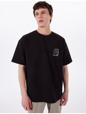 gmg firenze Bisiklet Yaka OH NO Baskılı Erkek T-shirt