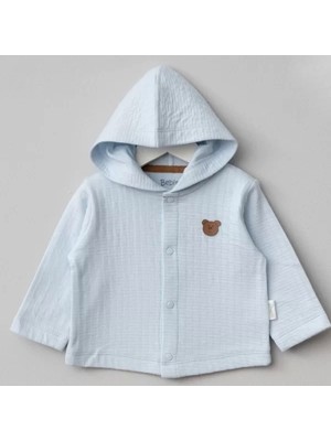 Bebitof Kapüşonlu Bebek Hırka 80153 Koyu Mavi
