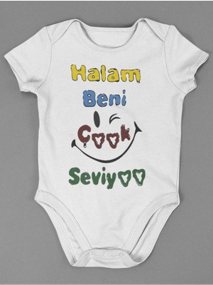 Sevbano Halam Beni Çook Seviyoo ! Yazılı Pamuklu Yumuşak Unisex Çıtçıtlı Body Zıbın