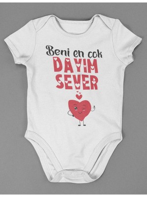 Sevbano Beni En Çok Dayım Sever ! Yazılı Pamuklu Yumuşak Unisex Çıtçıtlı Body Zıbın