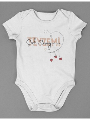 Sevbano Tasarım Teyzemi Çok Seviyorum ! Yazılı Pamuklu Yumuşak Unisex Çıtçıtlı Body Zıbın