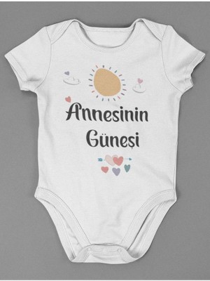 Sevbano Annesinin Güneşi ! Yazılı Pamuklu Yumuşak Unisex Çıtçıtlı Body Zıbın