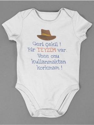 Sevbano Bir Teyzem Var ve Onu Kullanmaktan Korkmam ! Yazılı Pamuklu Yumuşak Unisex Çıtçıtlı Body Zıbın