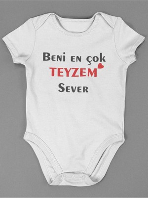 Sevbano Beni En Çok Teyzem Sever ! Yazılı Pamuklu Yumuşak Unisex Çıtçıtlı Body Zıbın
