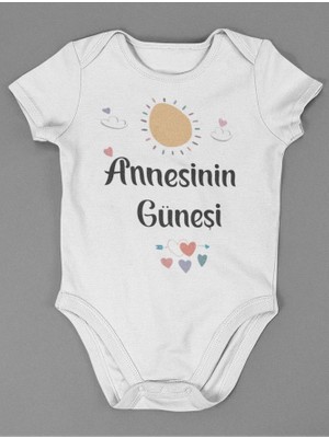Sevbano Annesinin Güneşi ! Yazılı Pamuklu Yumuşak Unisex Çıtçıtlı Body Zıbın