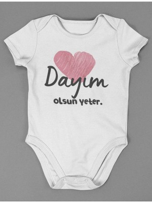 Sevbano Dayım Olsun Yeter ! Yazılı Pamuklu Yumuşak Unisex Çıtçıtlı Body Zıbın