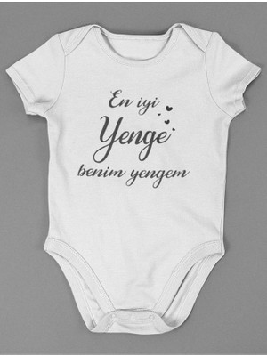 Sevbano En Iyi Yenge Benim Yengem ! Yazılı Pamuklu Yumuşak Unisex Çıtçıtlı Body Zıbın
