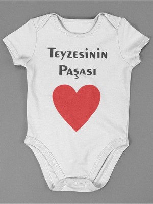 Sevbano Teyzesinin Paşası ! Yazılı Pamuklu Yumuşak Unisex Çıtçıtlı Body Zıbın