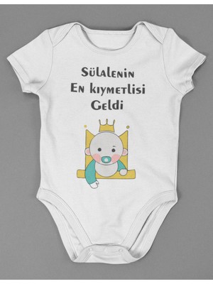 Sevbano Pamuklu Yumuşak Unisex Çıtçıtlı , Sülalenin En Kıymetlisi Geldi ! Yazılı Body Zıbın