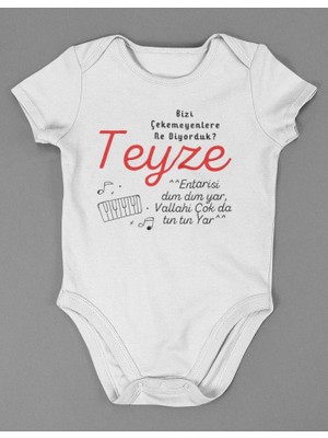 Sevbano Bizi Çekemeyenlere Ne Diyorduk Teyze ! Yazılı Pamuklu Yumuşak Unisex Çıtçıtlı Body Zıbın