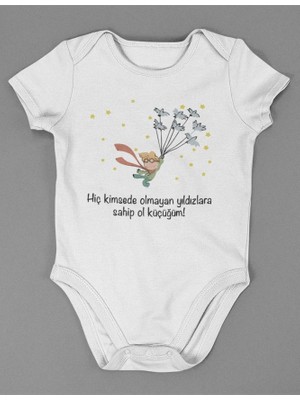 Sevbano Tasarım Küçüğüm Yazılı Pamuklu Yumuşak Unisex Çıtçıtlı Body Zıbın