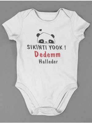 Sevbano Pamuklu Yumuşak Unisex Çıtçıtlı Dedem Halleder ! Yazılı Body Zıbın