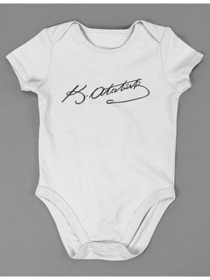 Sevbano K. Atatürk ! Yazılı Pamuklu Yumuşak Unisex Çıtçıtlı Body Zıbın