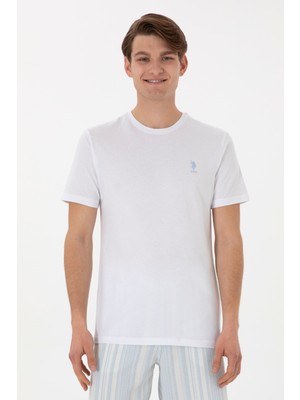 U.S. Polo Assn. Erkek Regular Fit Bisiklet Yaka Beyaz Tişört 50299544-VR013