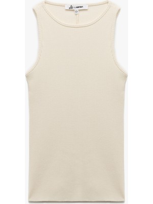 Koton Pamuklu Bisiklet Yaka Fitilli Atlet