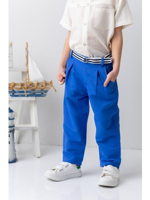 Erkek Çocuk Kemerli Gabardin Pantolon - Sax