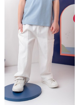 Erkek Çoçuk Çep Detaylı Lastikli Pantolon - Siyah