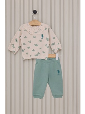 U.s. Polo Assn. Kız Bebek Krem 2li Bebek Takım
