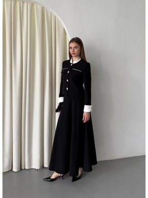 Zirkon Taş Detaylı Vintage Kadın Takım