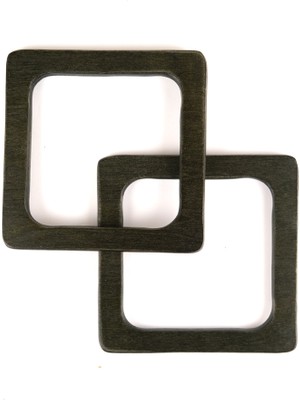 Kare Model Ahşap  Çanta Sapı 12,5 cm Haki