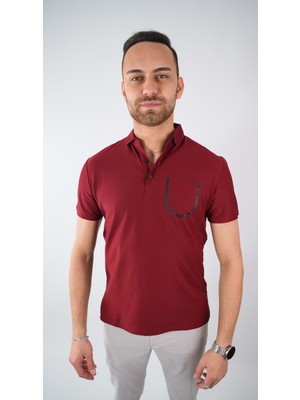 Coonless Erkek Bordo Yakalı Tshirt