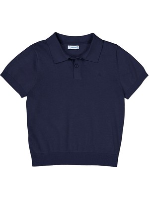 Mayoral Yazlık Erkek Çocuk İnce Triko Polo Yaka T-Shirt - Lacivert