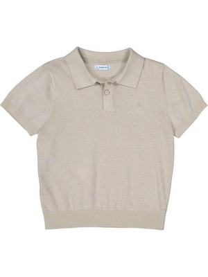 Mayoral Yazlık Erkek Çocuk İnce Triko Polo Yaka T-Shirt - Bej