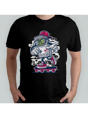 Pixxa Gameboy Game Boy Gamer Retro Oyuncu Unisex %100 Pamuklu Bisiklet Yaka T-Shirt
