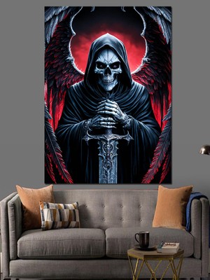 Karanlık Melek Dekoratif Kanvas - Mdf Ahşap Tablo