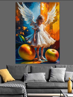 Melek Kız Dekoratif Kanvas - Mdf Ahşap Tablo