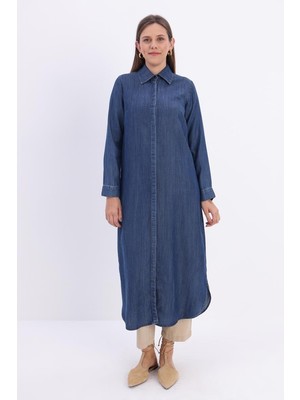 Allday Denim Gizli Patlı Uzun Gömlek 23JS51219AL1