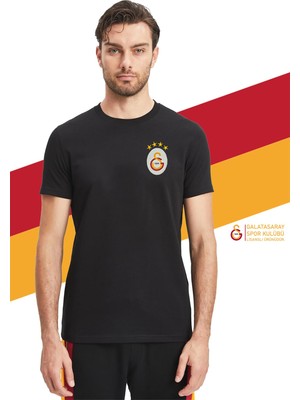Galatasaray Orijinal Lisanslı Siyah Basic T-Shirt