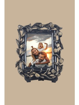 Lale Desenli Polyester Fotoğraf Çerçevesi