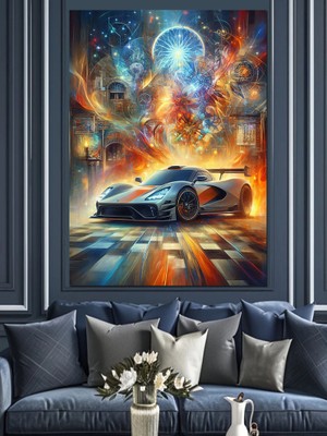 Uzay Arabası Dekoratif Kanvas - Mdf Ahşap Tablo