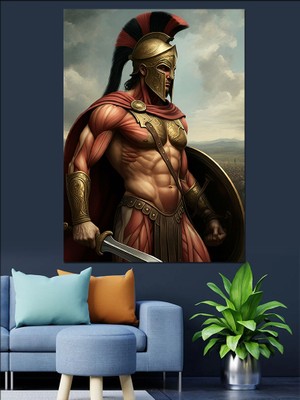 Gladyatör Savaşçı Dekoratif Kanvas - Mdf Ahşap Tablo