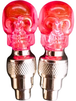 Vekorr 2 Adet Hareket Sensörlü Led Işıklı Sibop Kafatası Şekilli Bisiklet Araç Motor Sibop Kapak Lambası