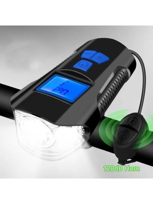 Monozone Bisiklet Hız Göstergesi Km Sayaç Fener Korna Lcd Ekran Ön Far Lamba  3in1 Gidon