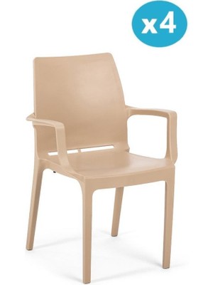 Omnipazar SY-2502 Plastik Eve Bahçe Koltuk Sandalye 4'lü Set