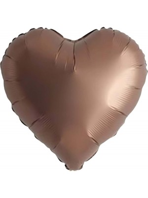18 Inç Çikolata Kahve Renk Kalp Şekilli Folyo Balon