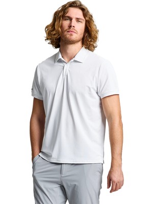 Slam Tech Pique Polo Ls Erkek Beyaz Tişört