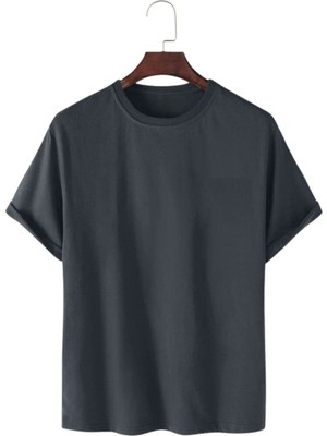 Ghassy Co.  Normal Kesim Pamuklu Yumuşak Dokulu Bisiklet Yaka Basic Tişört