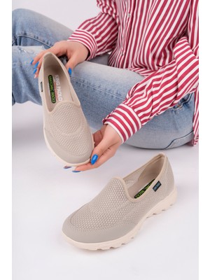 Kadın Bej Memory Foam Clima Comfort Günlük Ayakkabı