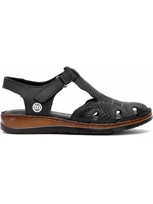 Mammamia D25YS-2550 Kadın  Deri Önü Kapalı Comfort Sandalet Taba