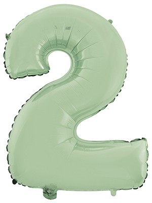 2 Rakam Mat Mint Yeşili Folyo Balon 26 Inç 66  cm