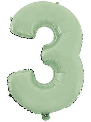 3 Rakam Mat Mint Yeşili Folyo Balon 26 Inç 66  cm