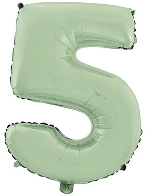 5 Rakam Mat Mint Yeşili Folyo Balon 26 Inç 66  cm