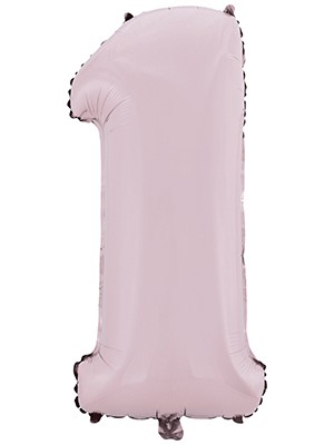 1 Rakam Mat Pembe Folyo Balon 26 Inç 66  cm