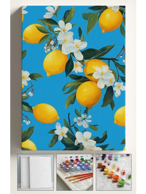 Corvo Sayılarla Boyama Numaralı Tuval Hobi Seti 40X50 cm Limon Ağacı Fırça ve Boya Dahil