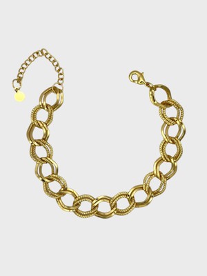 Arnes Jewelry Çelik 22 Ayar Altın Kaplama Samanyolu Bileklik